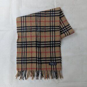 Burberry Check Beige Scarf Unisex | Cashmere Wool Blend | Authentic | Used